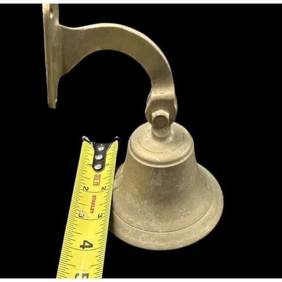 Solid Brass Wall Hanging Dinner School Bell Flared 3.75" diameter Vintage - Picture 7 of 8